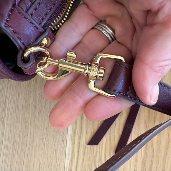 Aimee Kestenberg All For Love Mini Woven Leather Crossbody, True Plum, like new - Picture 11 of 12